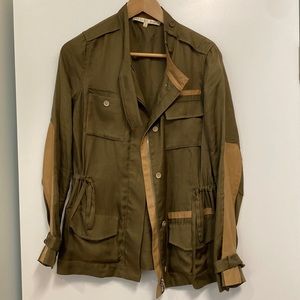 Veronica Beard silk and leather army jacket size 0/2